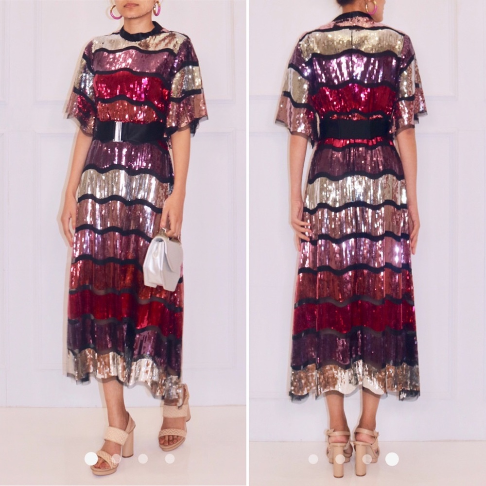 Limited Edition Zara Pink Sequin Midi Dress
